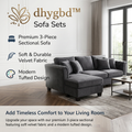 𝐝𝐡𝐲𝐠𝐛𝐝™ LuxeComfort 3-Piece Sectional Sofa Set