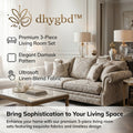 𝐝𝐡𝐲𝐠𝐛𝐝™ Heritage Luxe 3-Piece Living Room Sofa Set