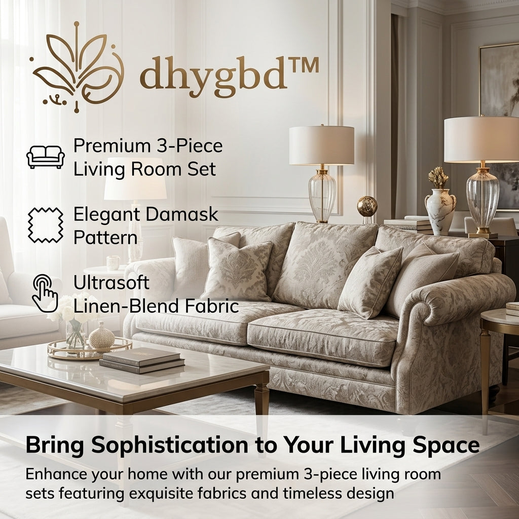 𝐝𝐡𝐲𝐠𝐛𝐝™ Heritage Luxe 3-Piece Living Room Sofa Set