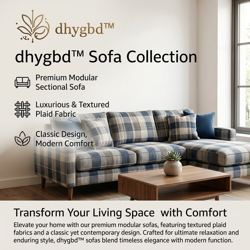 𝐝𝐡𝐲𝐠𝐛𝐝™ Heritage Plaid Modular Sectional Sofa